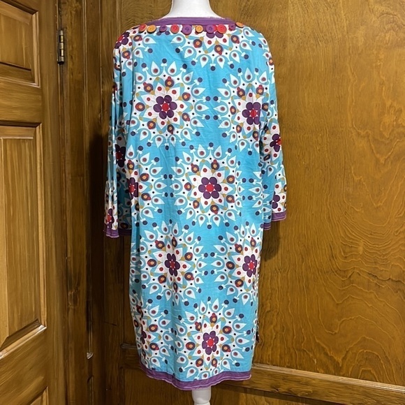 Boden Plus Size Tunic Dress Coverup with Raw Edge Hem and Button Detail - EUC - Picture 4 of 7